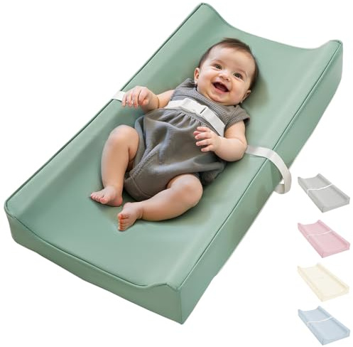 Navari Vegan Leather Waterproof Baby Changing Pad, Green