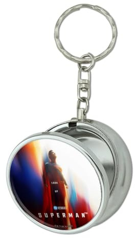 GRAPHICS & MORE Superman 2025 Poster Portable Travel Size Pocket Purse Ashtray Keychain with Cigarette Holder