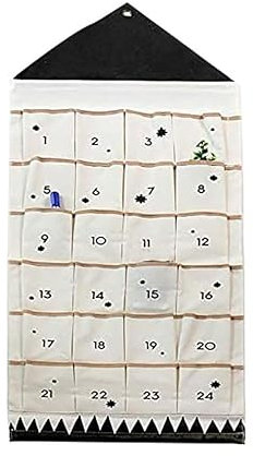 Adventskalender, fyllbar tygadventskalender, med 24 siffror tygfickor, för jul väggdekoration