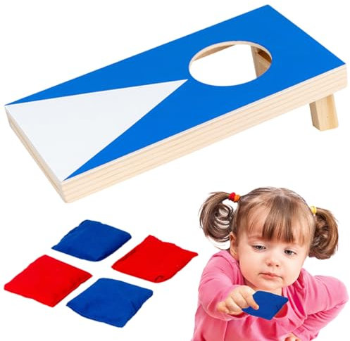 Cornhole Jeux - pour 8 Ans Et Plus - Jeu De Lancer De Sacs - Jeu De Coordination en Plein Air - jeux exterieur - 1 Planches & 6 Sacs - Multicolores