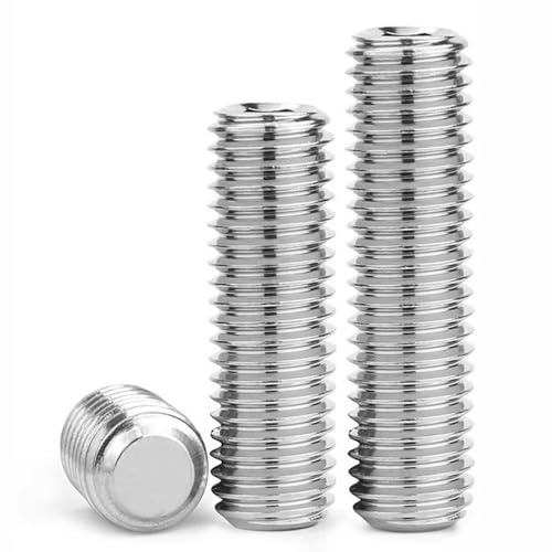 AIVEKE M8 x 40mm (20 Piezas) Tornillos Allen Sin Cabeza - Tornillos para Metales con Cabeza Hexagonal Interna Tornillo de Mecánico de Rosca Completa Acero Inoxidable 201 DIN 913