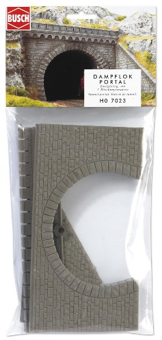 Busch 7023 - Tunnelportal 2-gleisig HO, Grau, 110 x 200 mm