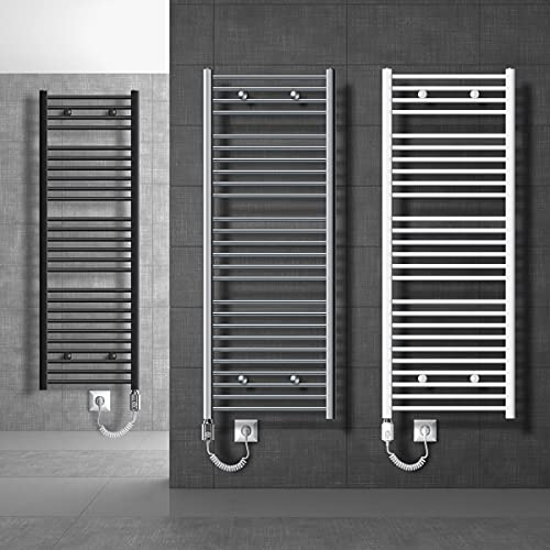 ECD Germany Sahara Radiador toallero eléctrico - 1200W - 500 x 1800 mm - Cromo doblado - Radiador secador y calentador de toallas - Radiador calefactor de baño - Incluye kit de montaje