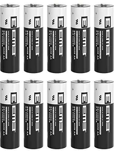 10XEEMB ER14505 LS14500 Batterie AA Lithium 3,6V 2700 mAh Nicht-wiederaufladbare Li-SOCL₂ UL-zertifiziertes Lithiumthionylchlorid Batterie