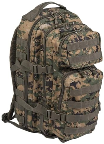 di Miltec Mochila táctica militar Ejercito Trekking Softair escuela de senderismo y supervivencia Desert Arena camuflaje Muelles original para hombre 20 litros