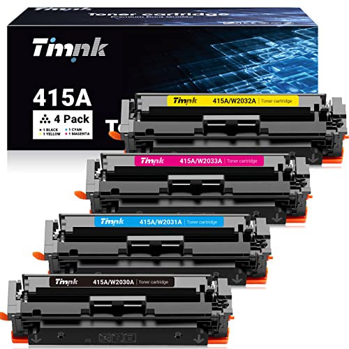 Timink Kompatible Tonerkartuschen Ersatz für HP415A W2030A 2031A 2032A 2033A mit HP Color Laserjet Pro MFP M479dw M479fdn M479fdw M479fnw M454dw M454dn M455dn MFP M480f (4 Pack)
