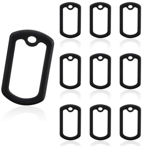 Ptwola Schalldämpfer für militärische Erkennungsmarken Silikon-Schalldämpfer-Set für Haustiermarken schwarz geräuscharme ID-Hundehalsbandmarken Hüllenabdeckung geräuschreduzierend Army-Gummi Schutz