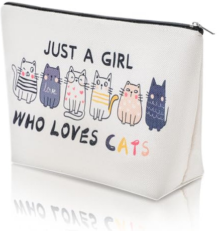 Gjinxi Trousse de Maquillage Chat pour Femmes Cadeaux de Maman Chat pour Les Amoureux des Chats Trousse cosmétique étanche Sac personnalisé Sac à Main de Voyage Portable pour Femmes et Filles