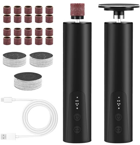Feelhap Elektrischer Hornhautentferner, 6 Einstellbare Geschwindigkeit PediküRe Set Professionelle Hornhautentferner Elektrisch Hornhauthobel Hornhautraspel Fußpflege, 2 in 1 zur Fuß- und Handpflege