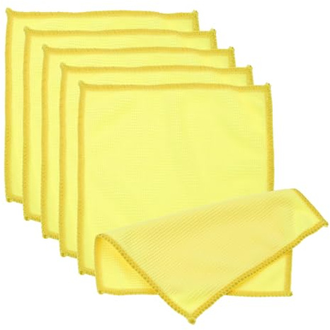 PATIKIL Glasses Cleaning Cloth 15x15cm,6 Pcs Microfiber Eyeglasses Cleaner Cloths Soft Absorbent Rags for Camera Len Eyeglass Screens Phones Smart Devices, Yellow