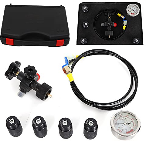WUGMCNFBC Kit di Prova della Pressione della valvola del Gas, 250 Bar 3500 psi 7/8-14UNF 5/8- -18UNF 5/16- -32UNF per Test di riempimento di Carica di azoto dell'accumulatore Idraulico