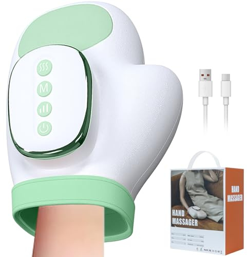 HIHOBDAY Hand Massager with Heat,360°Airbag Compression for Wrist & Fingers,3 Modes 3 Intensities,Hand Massagers for Arthritis and Carpal Tunnel & Pain Relief,Gifts for Women Men,Green