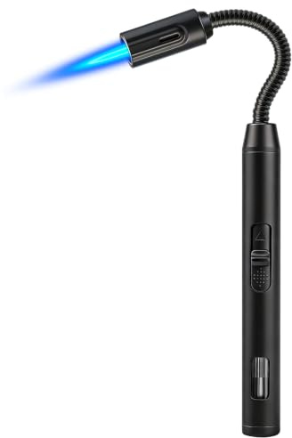 Jet BBQ Lighter Long Reach With 360° Flexible Neck, Butane Torch Lighter Refillable and Windproof for Candles Camping Campfire, Without Gas Fuel