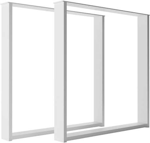 CM Furniture 2X Tischbeine Tischkufen Weiß Tischgestell 72 cm hoch Esstisch Schreibtisch Ideal für Premium DIY-Projekte Wohnzimmer Garten Terrasse Tischfüß Möbelbeine Stilvolle Loft | 72x72 cm
