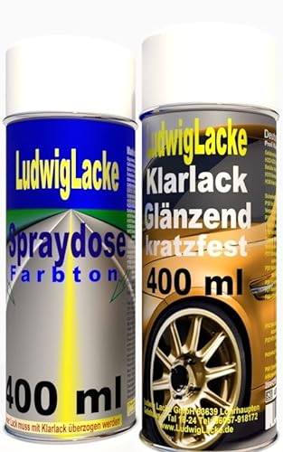 LudwigLacke Magmarot 547 für Opel Spraydosen Set Autolack & Klarlack je 400ml