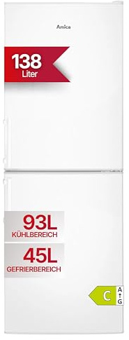 Amica KGC 384 110W kylskåp och frys - 55 bredder, vit, energieffektivitetsklass C
