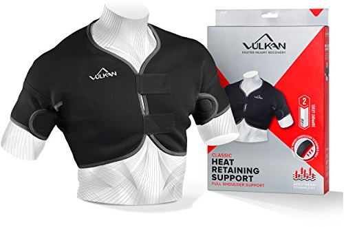 Vulkan Classic Full Shoulder Support, Large, New Style, For Tendonitis, Bursitis, & Other Shoulder Injuries, Covers Both Shoulders, Compression & Warmth, Protection for Rehabilitation & Recovery