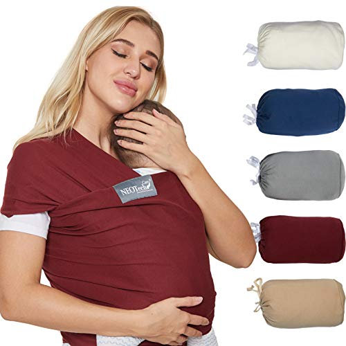 Neotech Care Baby Wrap Carrier - Cotton - Breathable & Adjustable - for Infant, Newborn, Child, Toddler (Dark Red)