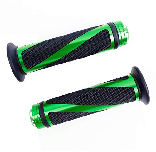SFONIA 2pcs Motorcycle Handle Grips Handlebars Aluminum Handlebar Grips 22MM 7/8 Anti-slip Rubber Universal for Motorbike Scooter Quad Cruiser Off Road