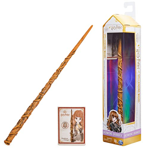 Wizarding World Harry Potter - Authentischer Hermine Granger Zauberstab aus Kunststoff mit Zauberspruch-Karte, ca. 30,5 cm, Spielzeug für Kinder ab 6 Jahren, Fanartikel