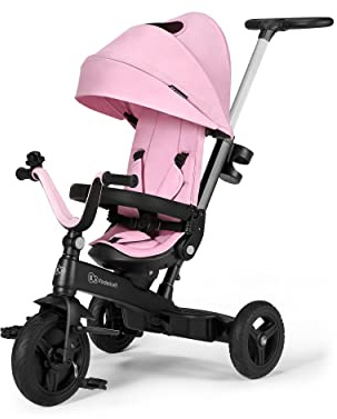 Kinderkraft Triciclo Evolutivo TWIPPER, Asiento Giratorio 360 Grados, 9 Meses a 5 Años, Rosa