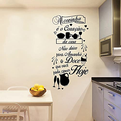 Vinyl Wand Abziehbilder Eine Dem Cozinha É O Coração Da Casa Portugiesisch Quotes Wandbild Für Wohnzimmer Küche Decor Aufkleber Poster42x84cm