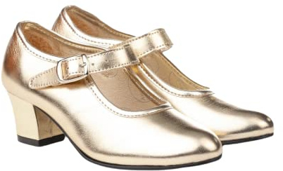 Angelitos Mod 307 Metalliserad Flamenca Sko, Gyllene, 42 EU