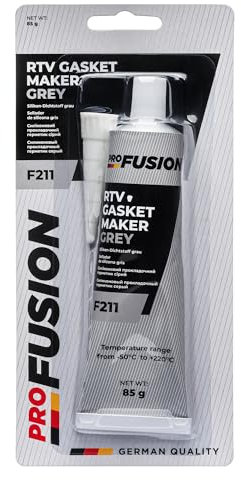ProFusion Silicona de Juntas Motor - Sellador de Silicona para Automoción Industria - Alta Temperatura hasta 220° С - RTV F211 Silicone Gasket Maker - Color Gris - Tubo 85g
