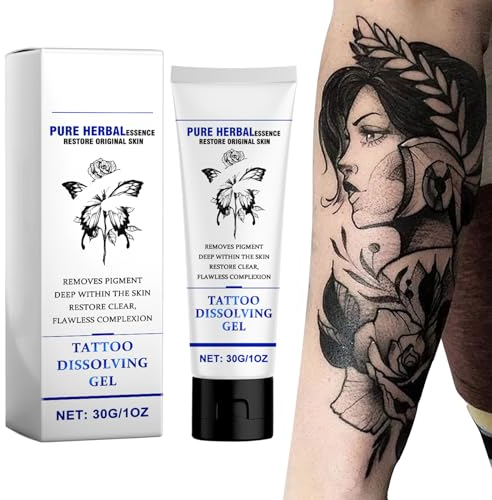 Crema Per La Rimozione Del Tatuaggio, 30g Tattoo Removal Cream Per Tatuaggio Della Pelle Pulizia Del Tatuaggio Rimozione Di Tatuaggi Colorati E Neri, La Rimozione Sicura, Veloce Ed Efficace