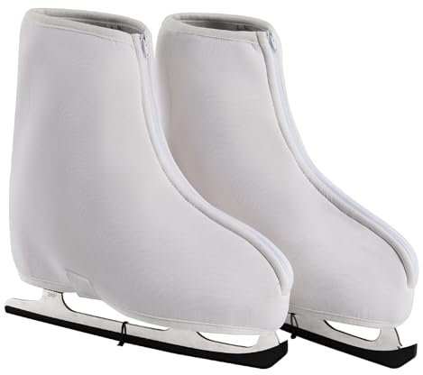 Skates Cover,Rollschuhe und Schlittschuhe Überzieher Thermo,Isolierte Neopren Warme Skate Covers für Eislaufen und Eiskunstlauf,Unisex Überziehsocke für Rollschuhe,Schlittschuhe Schoner (Weiß, S)
