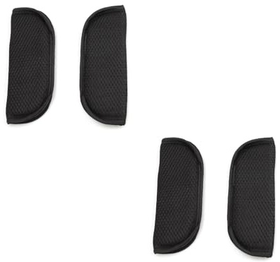 2 Pares Protector Cinturon Coche, AMONENZ Negro Almohadilla Cinturon Coche, 12 * 7 cm Funda Cinturon Coche, Protector Cinturon Seguridad, para Cinturón de Seguridad de Coche, Mochila, Bolso de Hombro