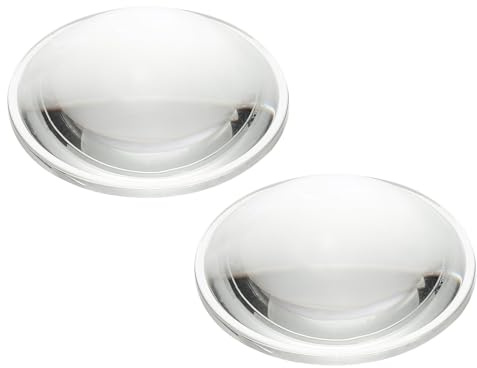 PATIKIL Lente Plano Convexa De 64mm De Diámetro, 2 Piezas Altura 18mm Vidrio De Borosilicato Alto Lente Óptica Convexa Condensadora Con Borde Para Linterna Faro De Coche, Clara 3.2mm
