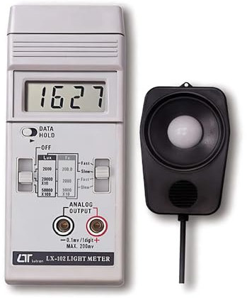 i-POOK LX-102 - Medidor digital Lux, fotómetro, Luxómetro, iluminómetro digital, medidor Lux/FC, tres rangos para Lux (0 a 50.000 Lux) y vela (0 a 5.000 Fc), fabricado en Taiwán