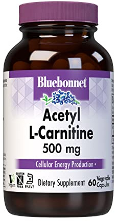 Bluebonnet Acetyl L-Carnitine 500 mg Vitamin Capsules, 60 Count