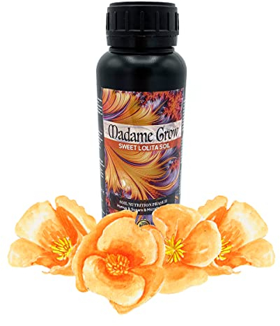 MADAME GROW Dünger Pflanzen – Grüner Pflanzendünger – Flüssigdünger für Pflanzen – Universeller Wachstumsdünger – Blühdünger für Pflanzen – Aromatische Früchte – Große Blumen(SWEET LOLITA SOIL 500ml)