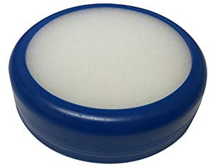 Sponge Dampener Pad Fingertip Water Moistener Paperwork Notes Office Stamps Mailing Envelopes Wet Money Cashier Counting Business Creative Round Blue Plastic Case (Pack of 1)