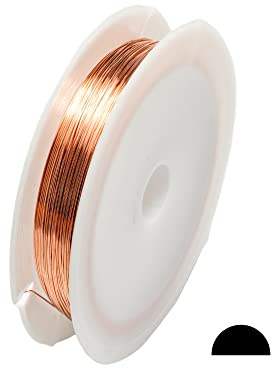 24 Gauge, 99.9% Pure Copper Wire (Half Round) Dead Soft CDA #110 Made in USA - 50FT by CRAFT WIRE