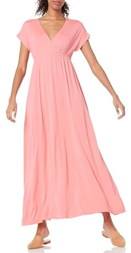 Amazon Essentials Robe Longue cintrée (Disponible en Grande Taille) Femme, Pêche, S