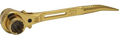Priory Super Tool Gold Plated 21mm/19mm 7/16w Scaffold Scaffolders Podger Ratchet Spanner Wrench, SUTSRB1921RG