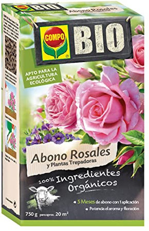 COMPO BIO Abono Rosales y Trepadoras, Liberación lenta, Apto para agricultura ecológica, Pellets, 750 g