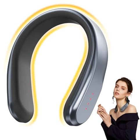 Smiling Shark Chauffe Cou, Cache Cou & Mains Rechargeable Professionnel Ajustable 4 Températures (45℃-60℃) C adeau idéal pour l'extérieur Intérieur Adultes Enfants Aînés Travail, Neck-Warmer-Chauffe