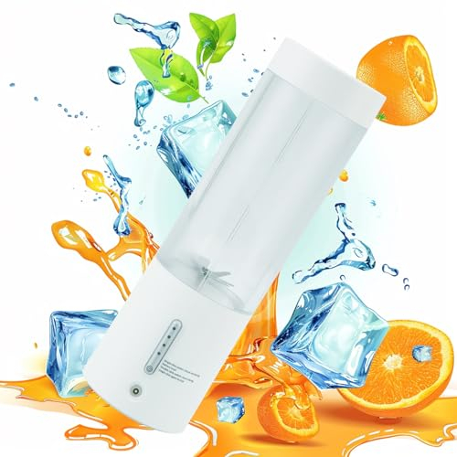 Blender Smoothie Maker IPX8 Ruspela 450ml Portable Blender for Shakes 4000mAh Battery Magnetic Rechargeable Mini Personal Size Blender with 6 Blades Juicer Cup for Sports Travel Home Gym