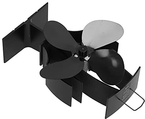 Spacnana Heat Powered Stove Fan, 4 Blades Aluminum Fireplace Fan for Home Wood Log Burning
