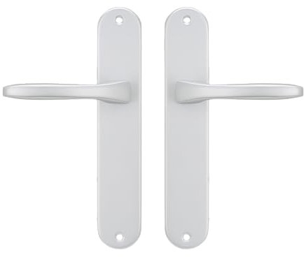 BRICARD 722072 Paire de poignées aluminium sur plaque 190X40 Antibes, porte intérieure sans clé