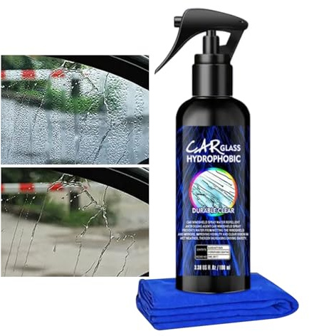 Krmoau Limpiador de película de para parabrisas de coche, 100 ml, resistente al agua, abrillantador para neumáticos, muebles, garaje, interior, exterior, motocicleta