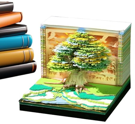 Generico 3D Calendar Notepad 2026 | Carved Art on Paper for Agenda and Reminder, Notepad Tear Away to Track Habits and Bookmark for Planning