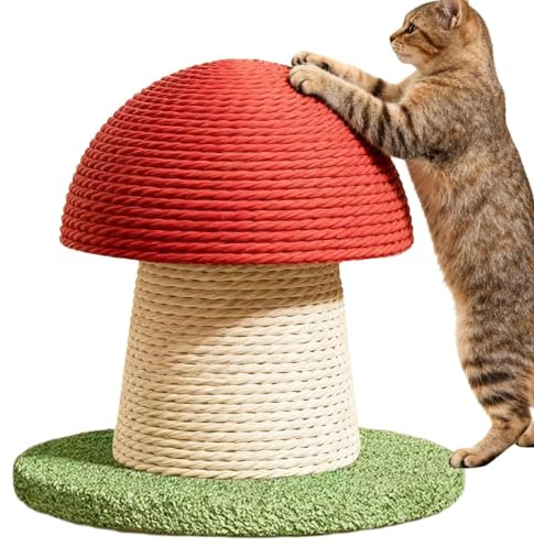 Albero Del Gatto A Forma Di Fungo, Torre In Sisal, Albero Di Gatto A Base Robusta, Mobili Interattivi Per Animali Domestici, Struttura Di Gioco Al Coperto Per Gattino, Paletto Da Gratta In Corda Dura