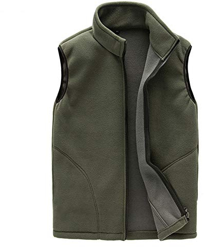 Generisk dufflecoat ärmlös med dragkedja väst par rockar och jackor för män regntäta män, Armégrön, 3XL