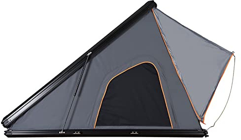 Hard Shell Roof Tent, Waterproof and Anti-UV 50 Plus, Hydraulic Rod and Adjustable Telescopic Ladder, Solar Emergency Light for Camping