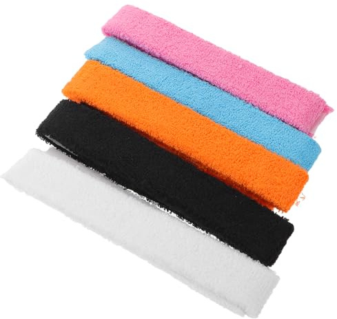 SHERCHPRY 5 Cintas de Agarre de Toalla Absorbentes Antideslizantes para Raquetas de Tenis, Bádminton y Squash, Colores, Empuñaduras Cómodas para Deportes de Raqueta al Aire Libre